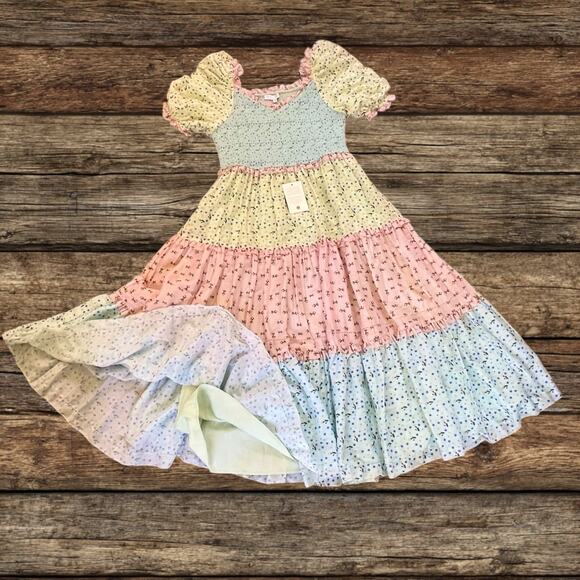 NWT Ivy City Co Emily Spring Patchwork Dress Milkmaid Cottagecore Size Medium - Picture 4 of 12
